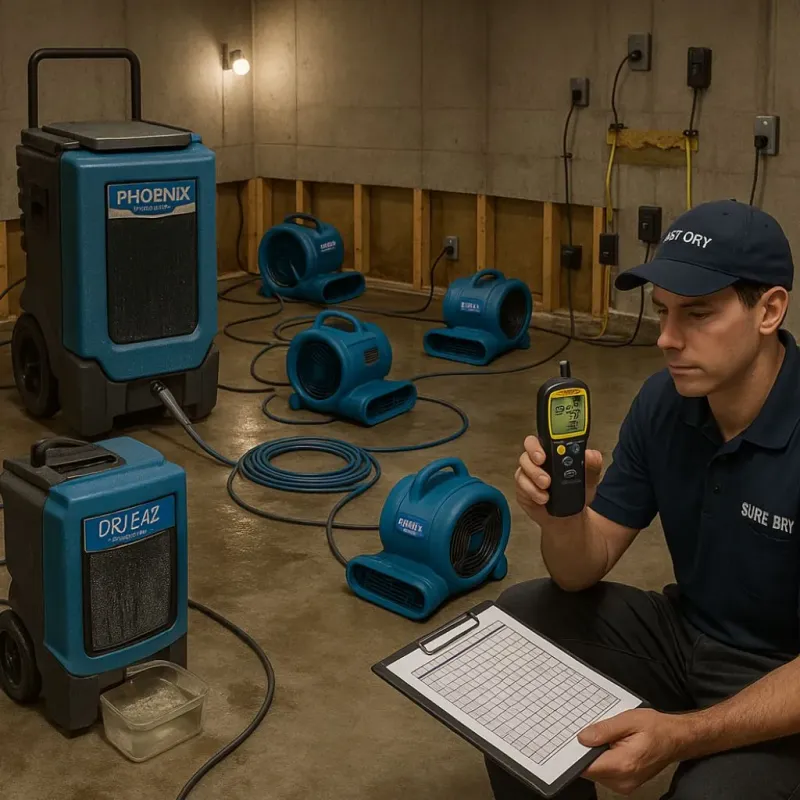 Structural Drying and Dehumidification process in Cheswold, DE